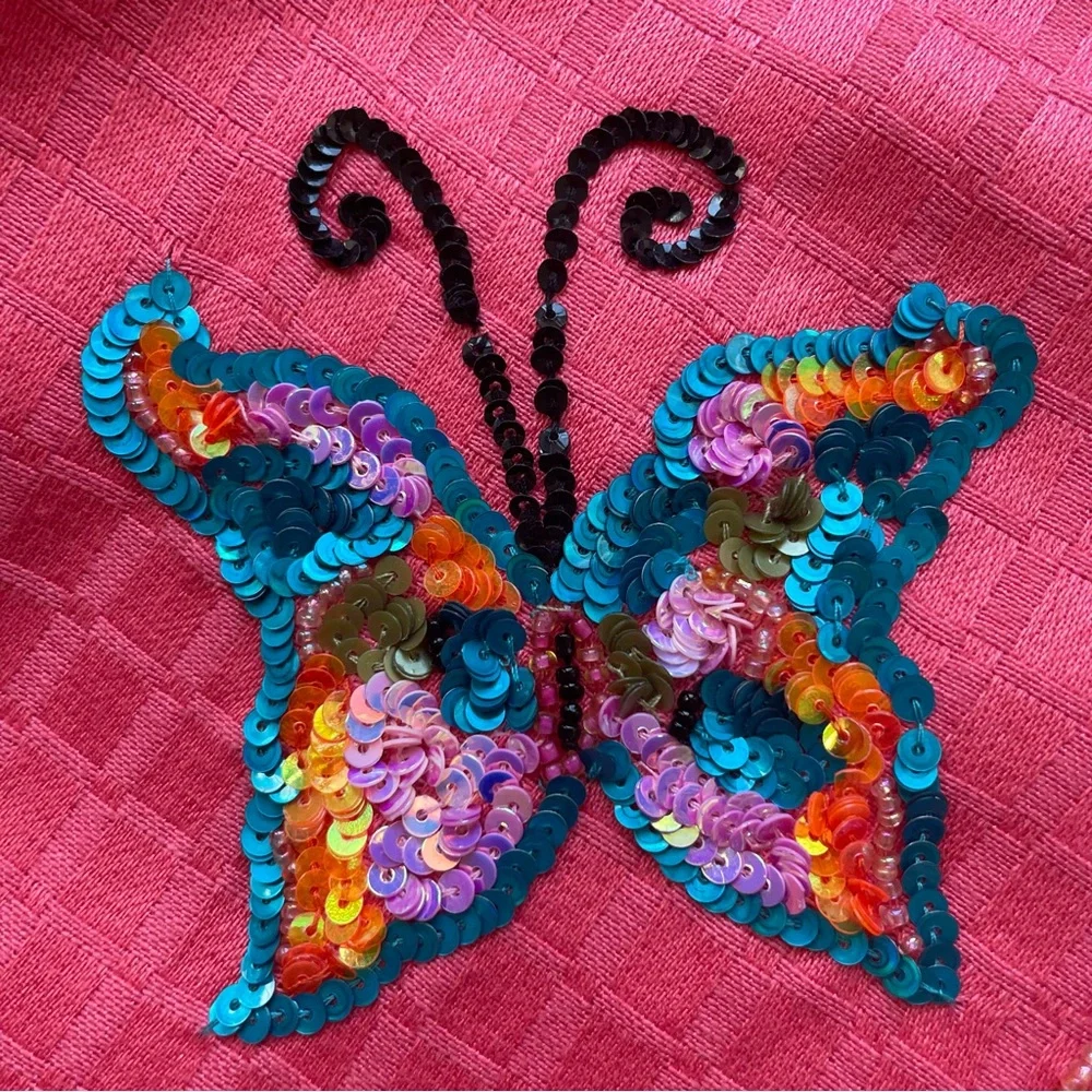 Julia Kim sequined beaded jacket, butterflies motif - Picture 8 of 10